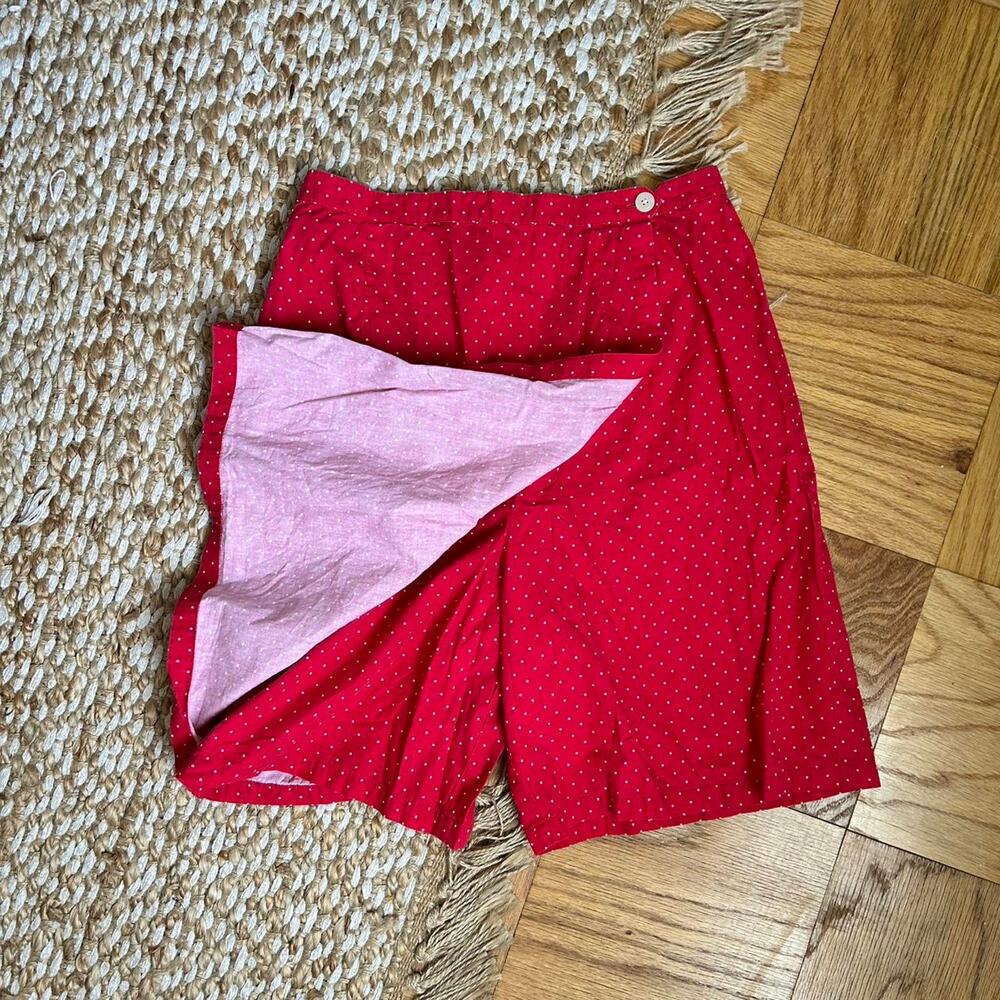 Vintage high waisted red skirt/ skort shorts